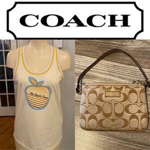 Coach Graphic Big Apple Camp Armless top and canvas wristlet purse lot